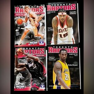 Lot of 4 Retro Toronto Raptors Game Basketball Programs